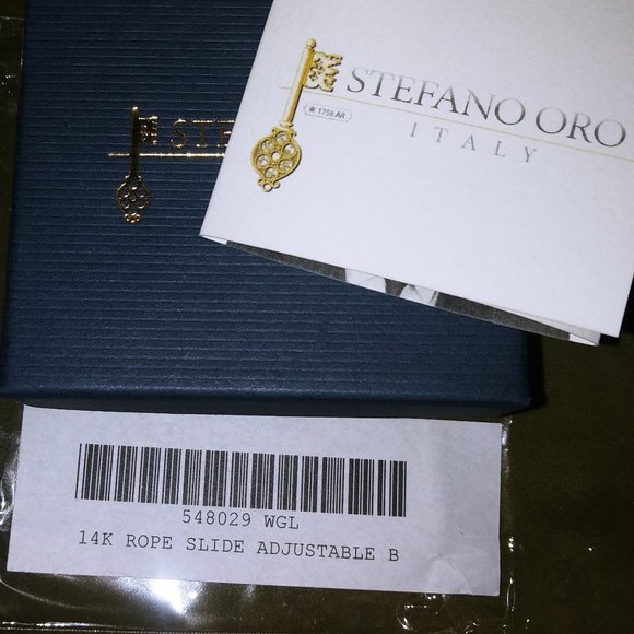 Stefano Oro 14K White Gold Rope Slide Bracelet - Picture 3 of 5